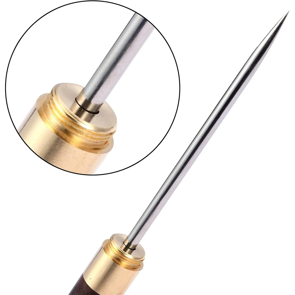Stainless Steel Ice Pick with Wooden Handle & Cover – Kitchen Ice Breaker – Best for Breaking Block Ice & Large Ice Cubes