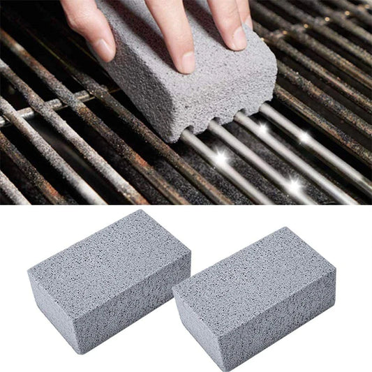 Pumice Grill & Griddle Cleaning Brick – De-Scaling Cleaning Stone Block – Ideal for Removing Grease & Stains from BBQ Grills and Griddles