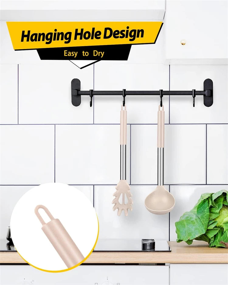 Silicone Pasta Fork & Ladle Spoon Set