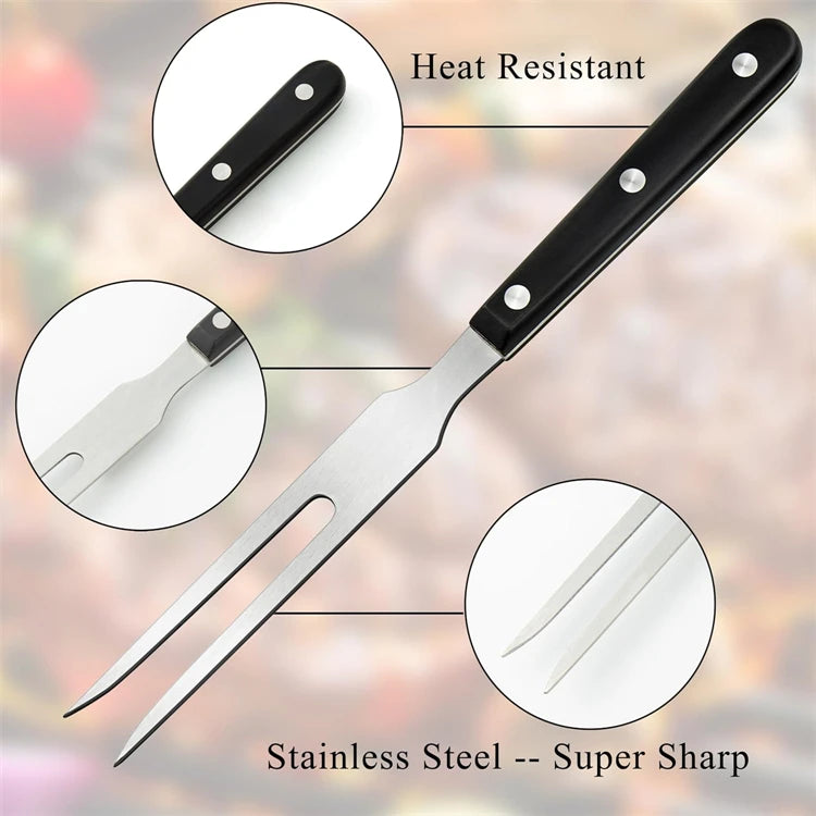 Stainless Steel Meat Forks with Wood Handle