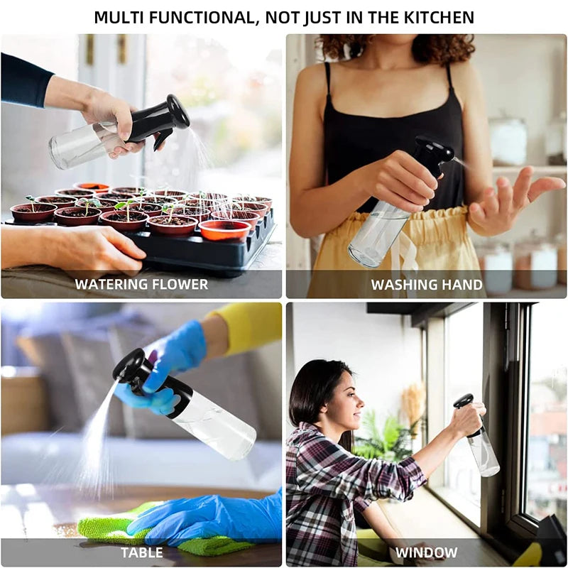 200ml Olive Oil Sprayer for Cooking – Oil Mister & Vinegar Spritzer Bottle – Ideal for Air Frying, Salads, Roasting & Baking – Available in Black & White Colours