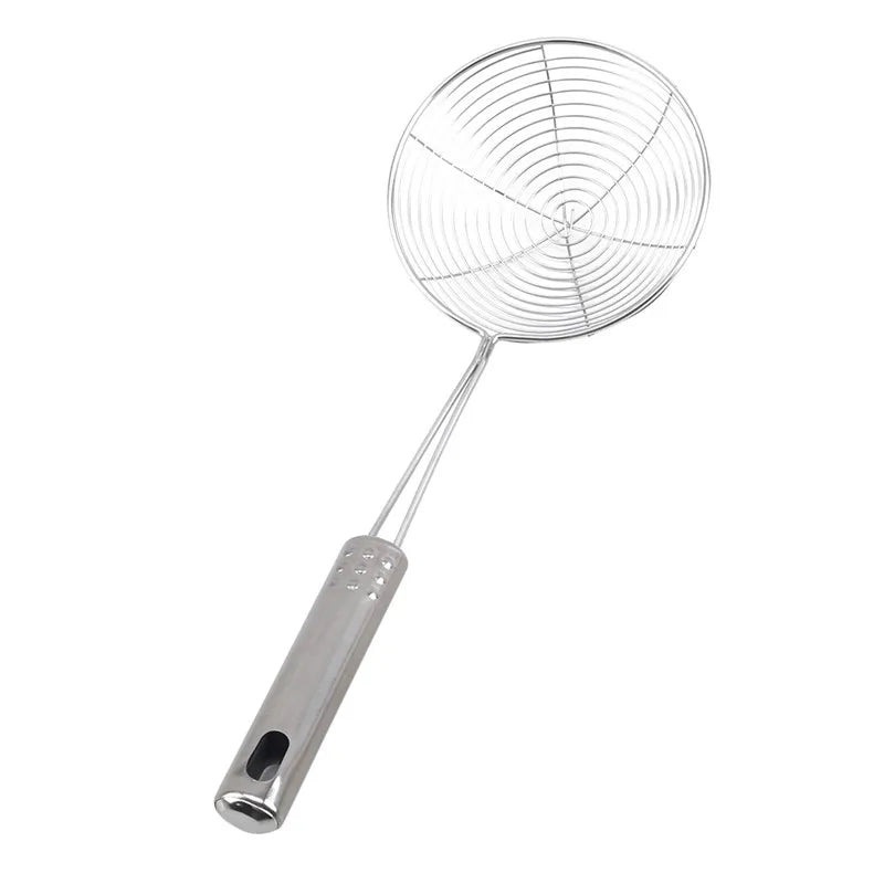 Oval Stainless Steel Mesh Skimmer – Fine Frying Strainer & Food Colander Spoon – Ideal for Deep Frying, Hot Pot & Blanching – Available in Silver, Silver & Silver Colours