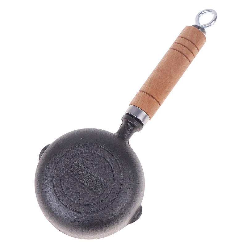 Cast Iron Mini Milk Pan with Pour Spout – Non-Stick Egg Frying Pan & Butter Warmer – Best for Sauces, Milk & Single Eggs (12cm)