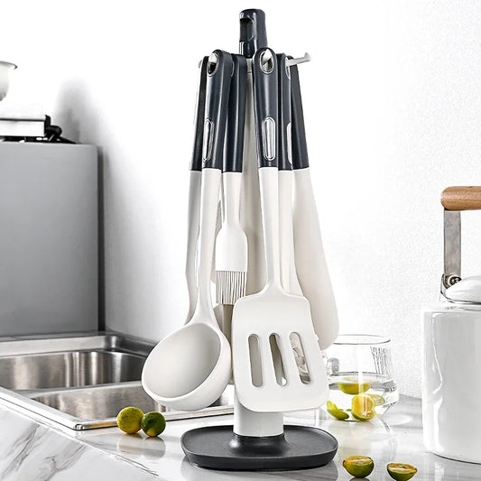 Silicone Kitchen Utensil Set with ABS Handle – Heat Resistant, Non-Stick Safe, Eco-Friendly, Great for Cooking, Baking, and Everyday Kitchen Use