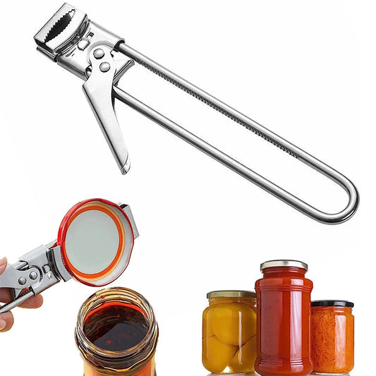 Adjustable Stainless Steel Can & Jar Opener with Long Handle – Bottle Opener for Any Size Lid – Ideal for Weak Hands – Available in Medium & Large