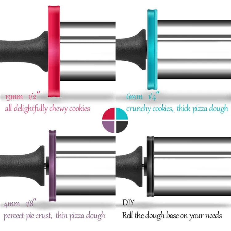 Stainless Steel Rolling Pin with Silicone Baking Mat