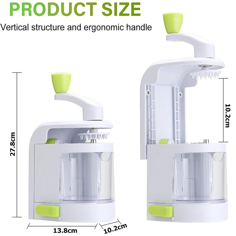 4 in 1 Vegetable Spiralizer with Stainless Steel Rotating Blades – Veggie Spiral Cutter & Noodle Maker – Great for Courgette Noodles, Salads & Garnishes
