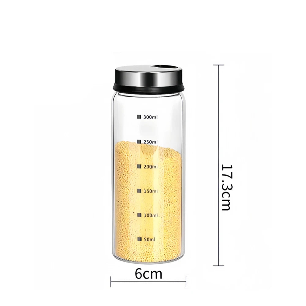 Glass Salt & Pepper Shaker Bottles with Adjustable Outlet Holes – Kitchen Spice Dispenser Jars – Ideal for Salt, Pepper, Herbs & Seasonings – Available in 150ml, 200ml, 300ml & 500ml 300ml – 1 Piece