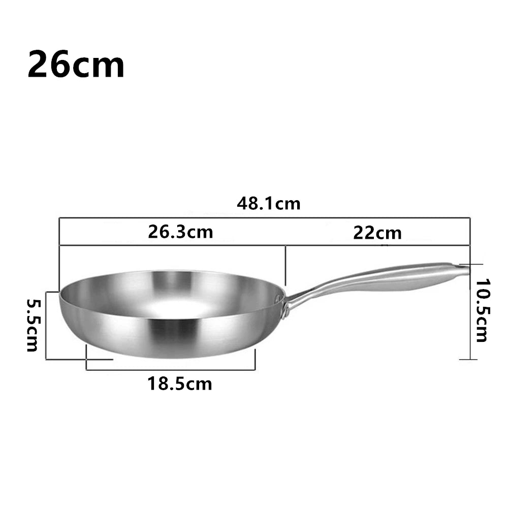 304 Stainless Steel Frying Pan 26cm