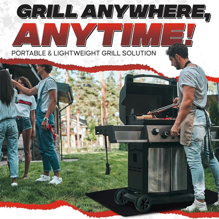 Double-Sided Fireproof Under Grill Mat – Oil & Waterproof BBQ, Fire Pit & Fireplace Protective Mat – Best for Patios, Decks & Lawns – Available in 40x60cm, 122x76cm, 127x97cm & 165x99cm