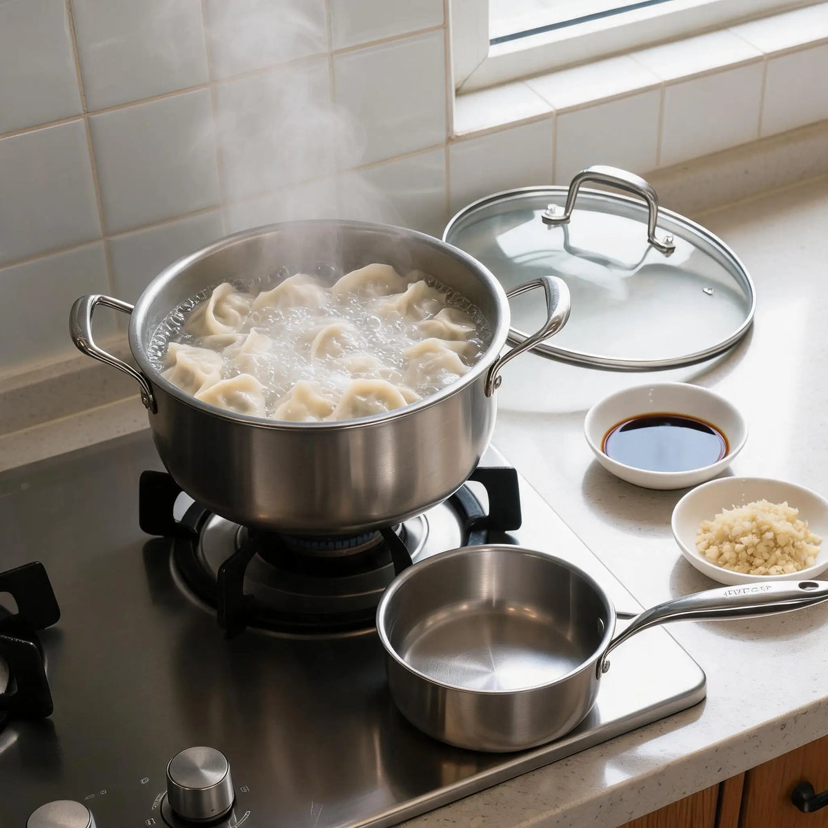 11 Piece Tri-Ply Stainless Steel Cookware Set with Lids – Professional Pots & Pans with Stay-Cool Riveted Handles – Best for Induction, Oven & Family Cooking