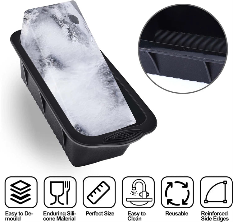 Extra Large Silicone Ice Block Mould – Reusable Ice Tray for Ice Baths & Cold Plunge Tubs – Ideal for Large Blocks of Ice – Available in Light Blue, Grey, Pink, Purple, Blue & Black Colours