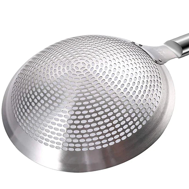 Stainless Steel Round Skimmer & Mesh Strainer – Colander Sieve for Draining, Frying, and Filtering, Available in Multiple Sizes: 22cm, 24cm, 26cm, 28cm