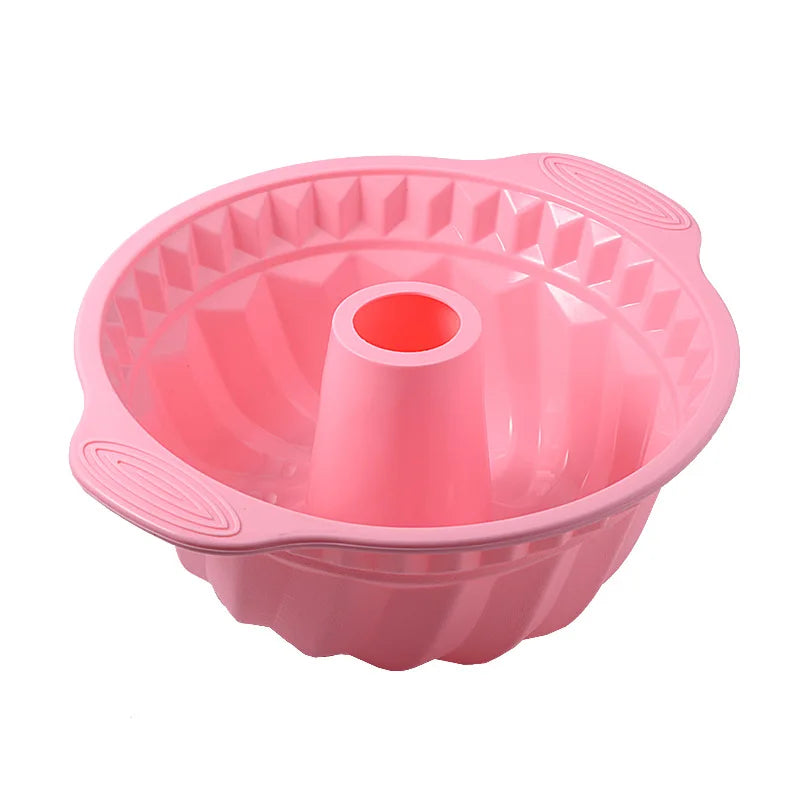 Silicone Fluted Bundt Cake Pan Pink