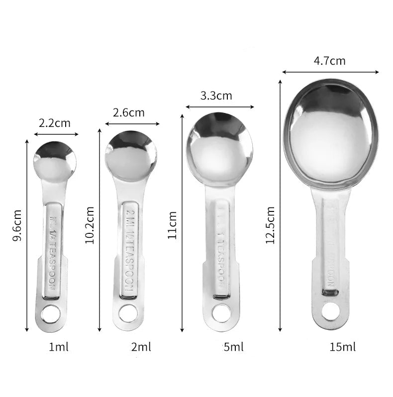 4-Piece Stainless Steel Measuring Cup & Spoon Set
