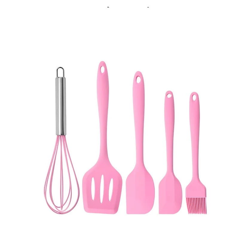 Silicone Cooking Utensil Set — 5 Piece Pink