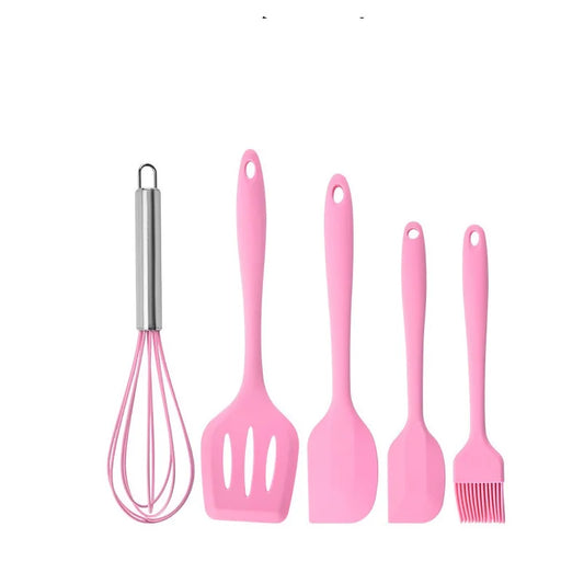 Silicone Cooking Utensil Set — 5 Piece Pink