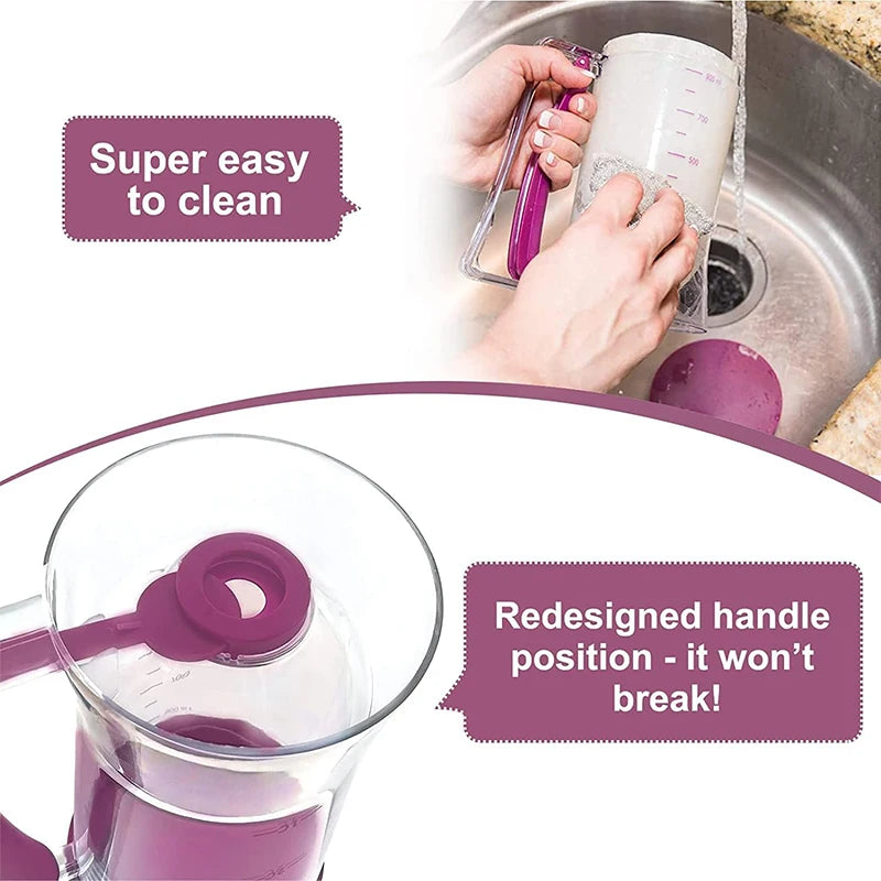 900ml Pancake Batter Dispenser with Measuring Label – 4 Cup Cupcake & Cookie Batter Dispenser – Great for Pancakes, Waffles & Cupcakes – Available in 1 Piece & 2 Pieces