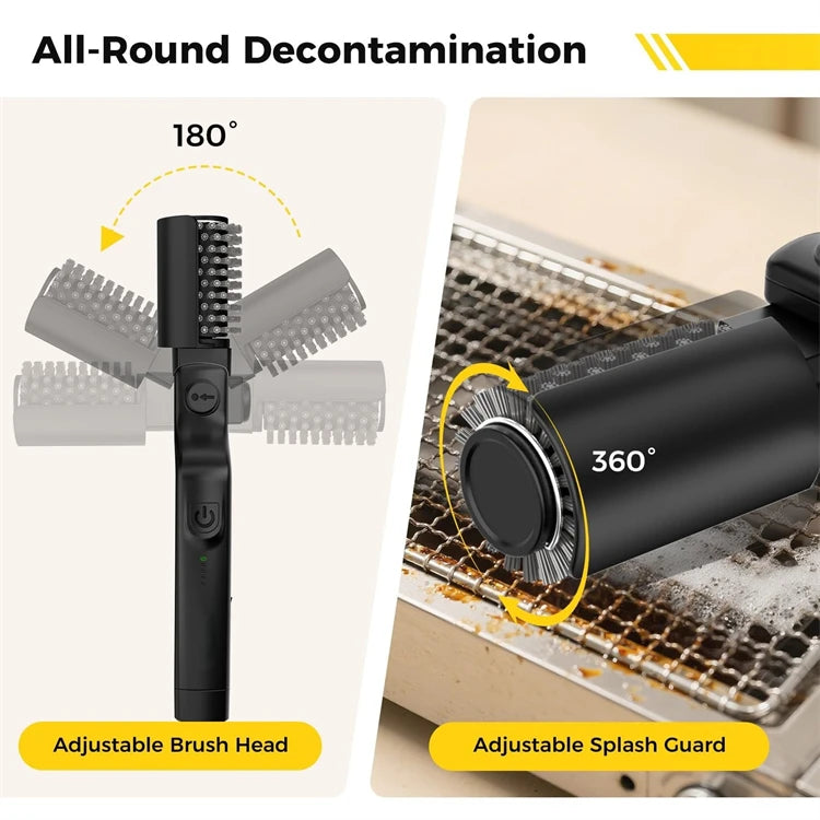 Rechargeable Electric Grill Brush with Adjustable Angle – Stainless Steel BBQ Cleaning Brush – Ideal for Cleaning Grill Grates & Barbecues