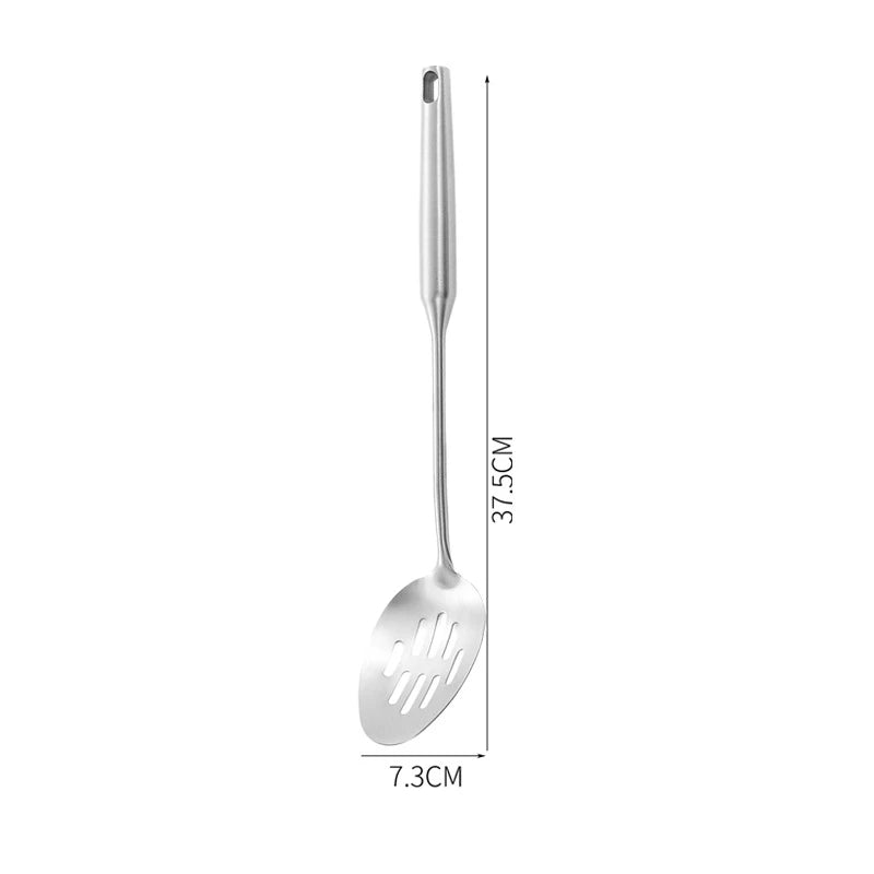 11-piece Stainless Steel Kitchen Utensils Set – 304 Stainless Steel Cooking Utensil Set, Includes Ladle, Whisk, Solid/Slotted Spoon, Spatula, Skimmer, Turner, Pasta Server & More, Heat-Resistant & Dishwasher Safe