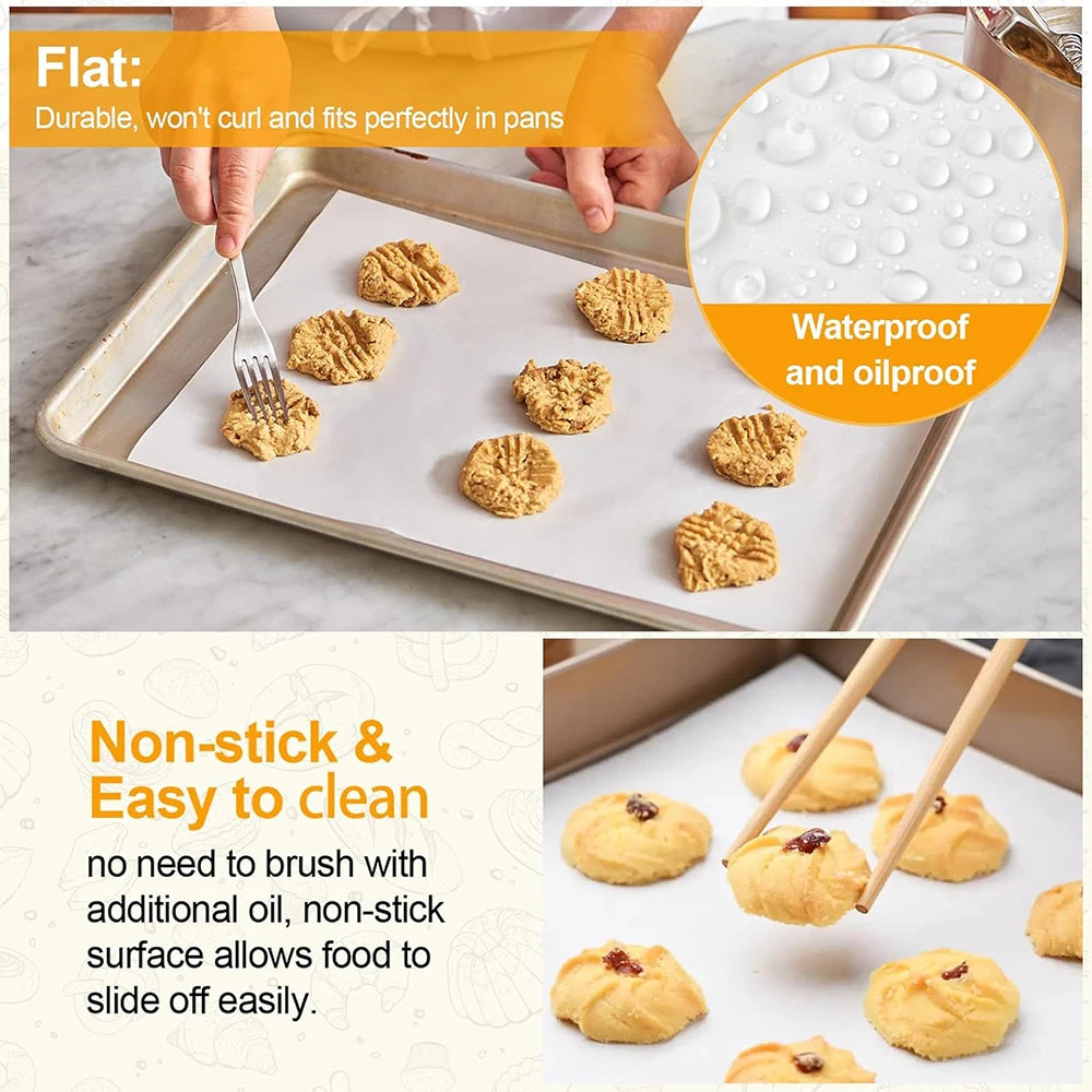 200 Piece Non-Stick Parchment Paper Sheets – Precut Baking Paper for Ovens & Air Fryers – Ideal for Baking, Steaming & Lining Cookie Pans – Available in 15x20cm, 20x25cm, 20x30cm, 23x33cm, 25x35cm & 30x40cm