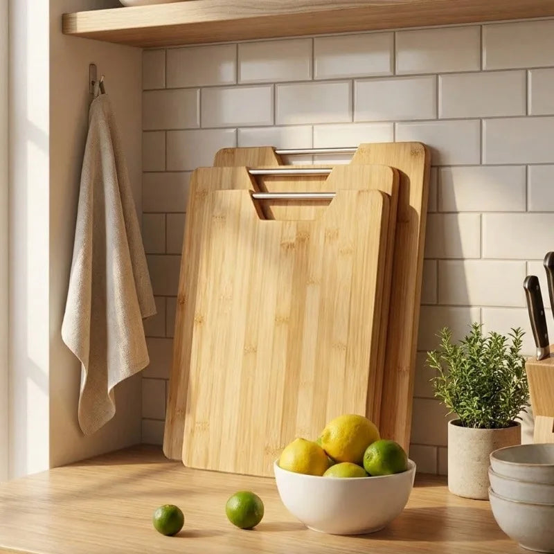 Bamboo Breakfast Boards – Small Wooden Chopping & Serving Boards – Ideal for Bread, Cheese & Snacks – Available in 1, 2 & 3 Packs