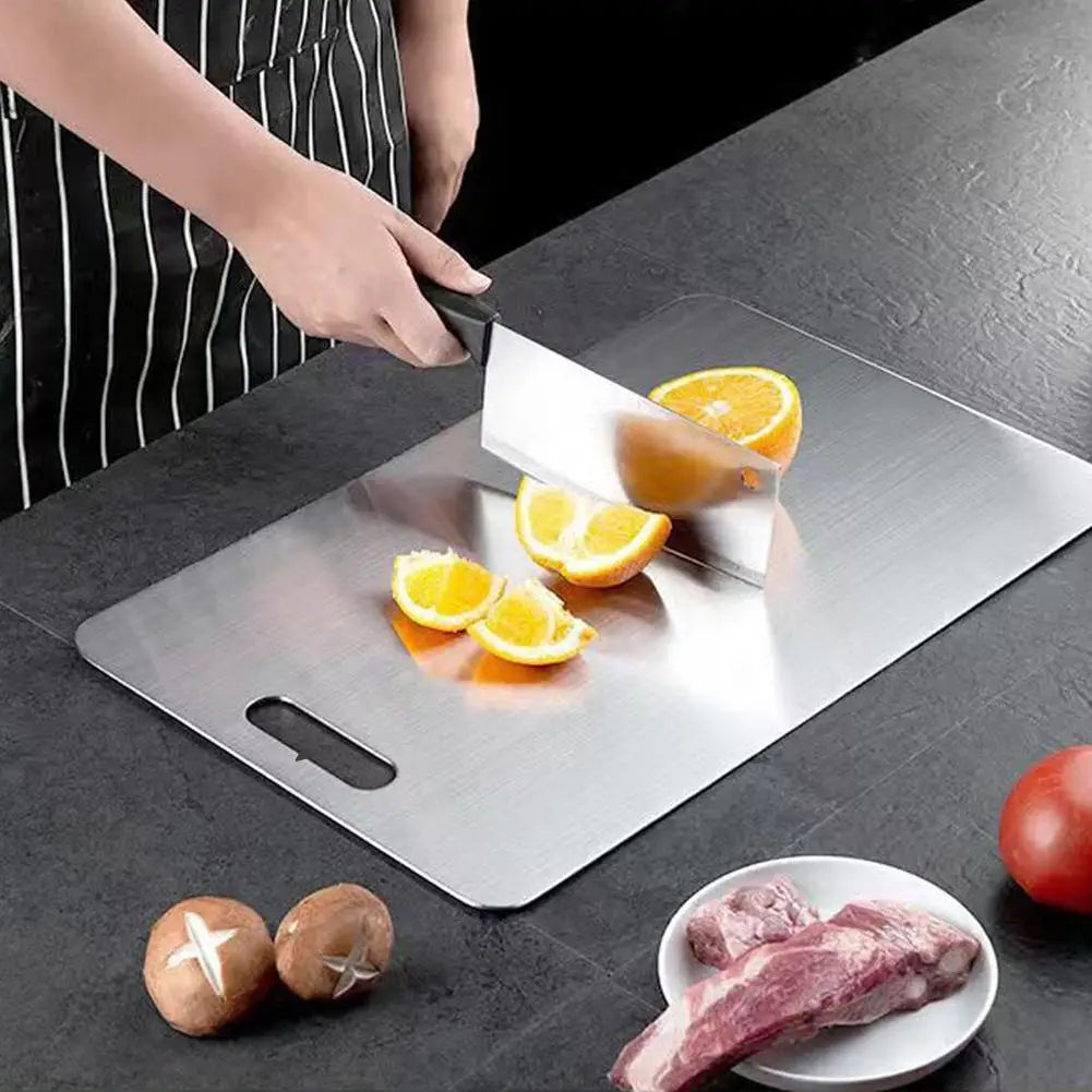 304 Stainless Steel Double-Sided Chopping Board – Thickened Hygienic Cutting Board for Meat, Fruit & Veg – Great for Easy-Clean Prep – Available in 4 Sizes
