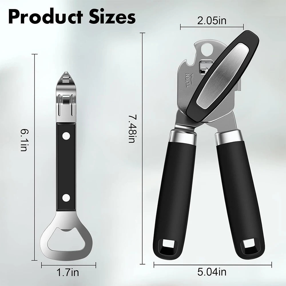 Manual Can Opener with Bottle Opener — Set of 2