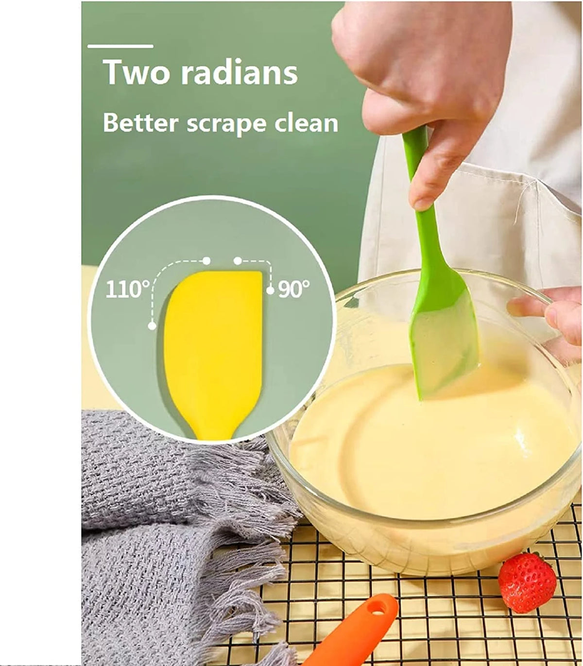 27cm Heat Resistant Silicone Spatula – Flexible Non-Stick Scraper for Baking & Cooking – Ideal for Mixing, Folding & Scraping Bowls – Available in Black, Blue, Orange, Pink, Red & Yellow Colours