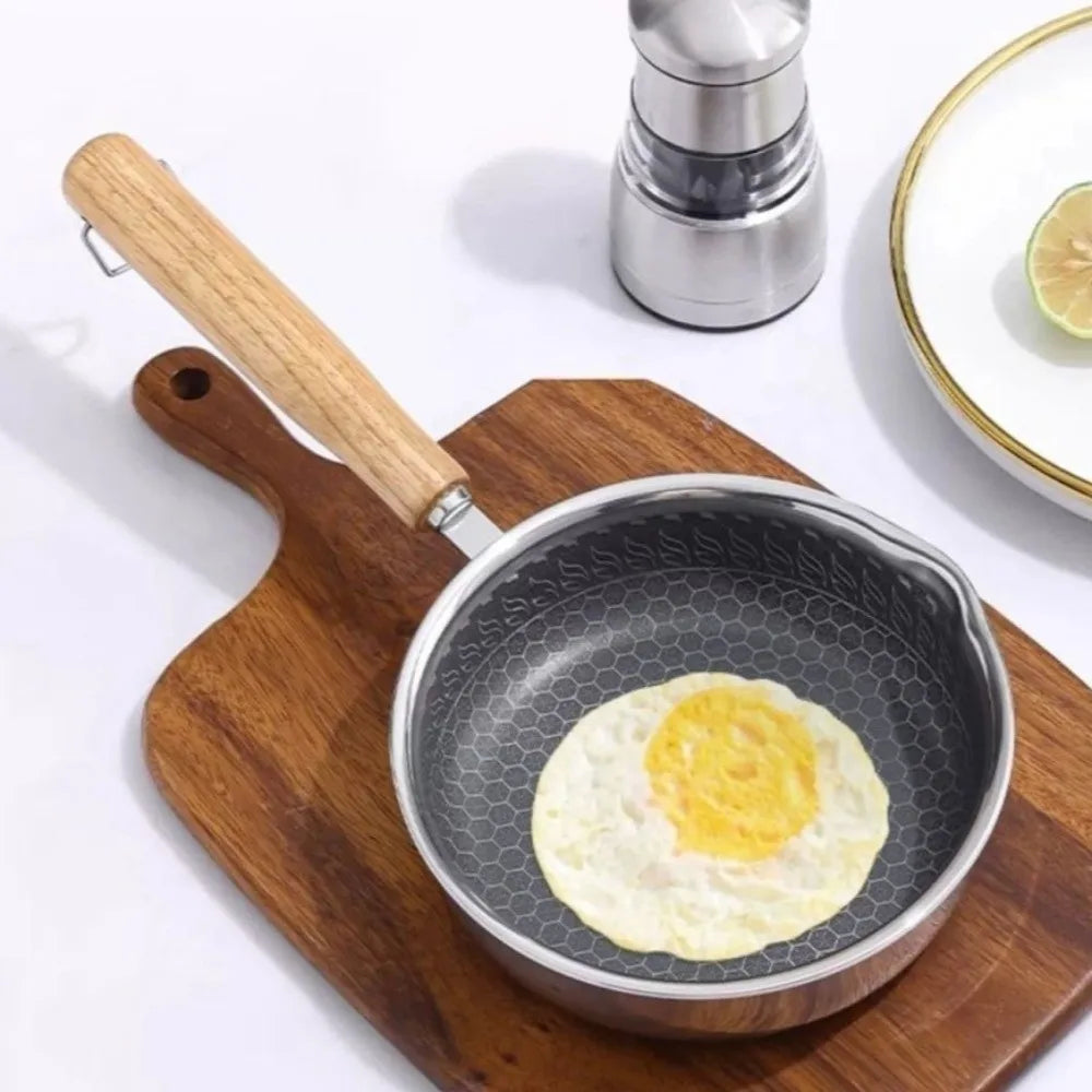 Mini Stainless Steel Non-Stick Frying Pan – Small Omelette & Egg Pan for One – Great for Fried Eggs & Mini Pancakes (13cm)