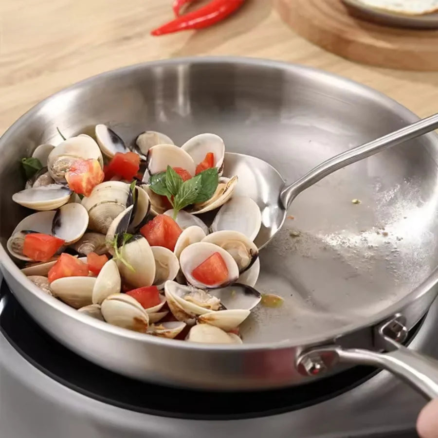 Stainless Steel Frying Pan | Uncoated | Ideal for Searing, One-Pan Meals & Everyday Cooking on Gas & Induction