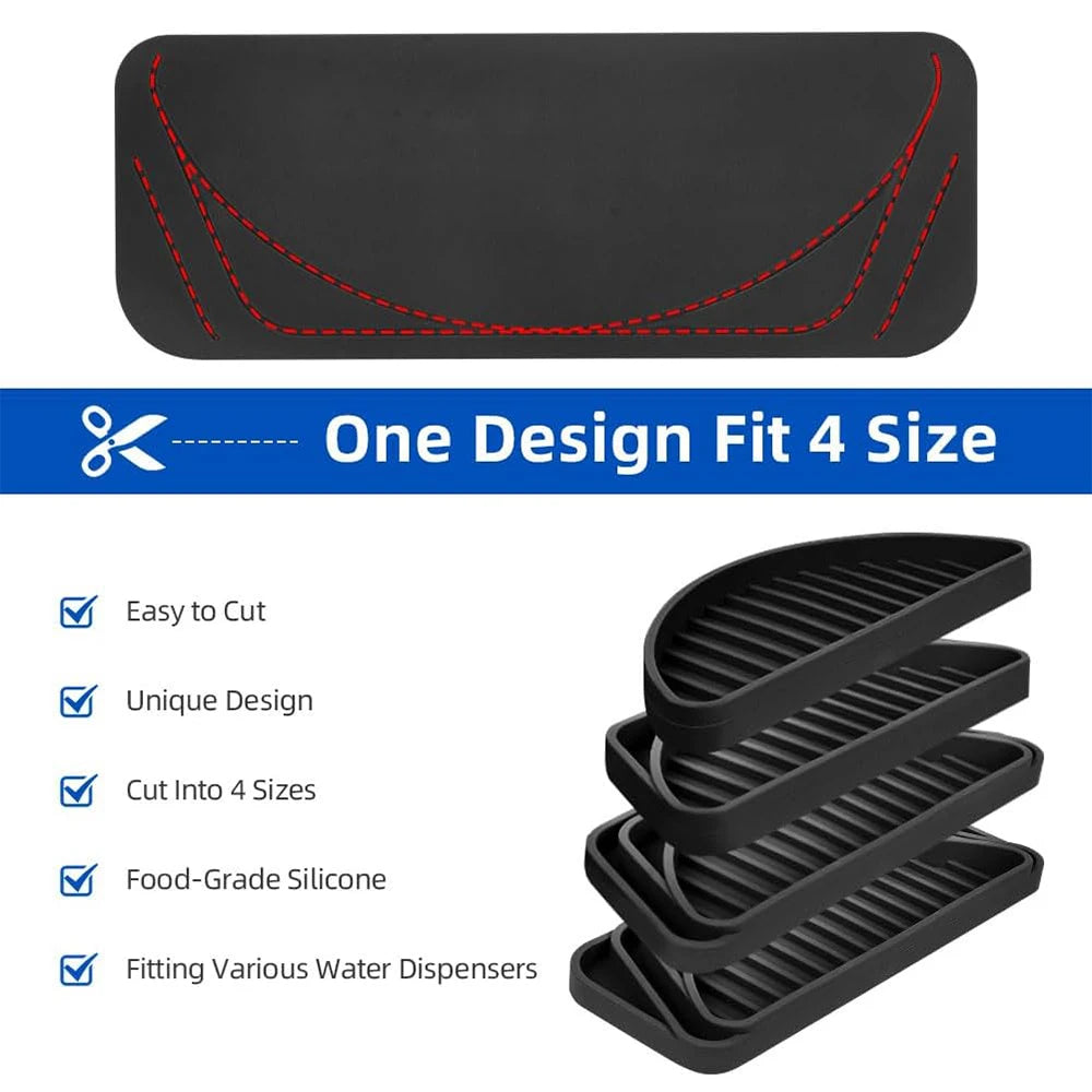 Silicone Refrigerator Drip Tray Pad – Cuttable Water Dispenser Drip Catcher & Protector – Perfect for Fridge Water & Ice Dispensers – Available in Black & Grey Colours