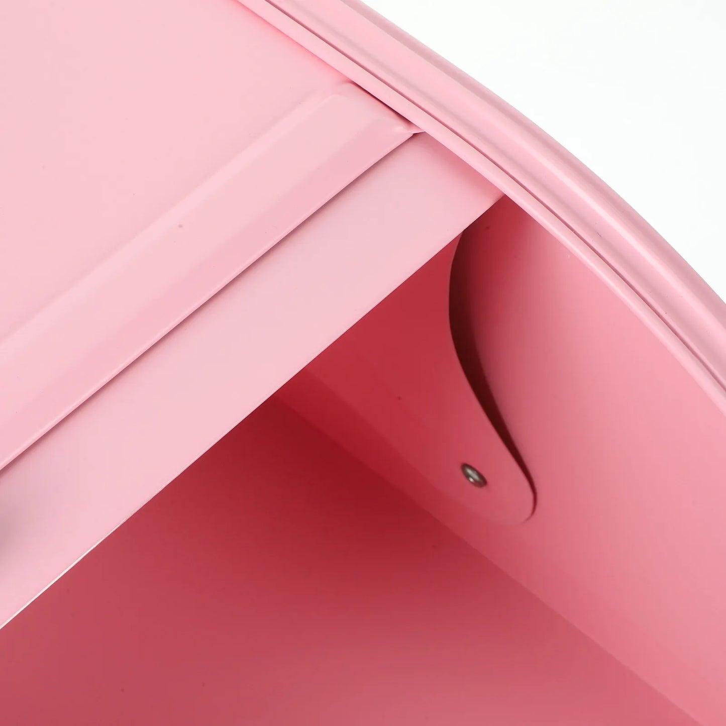 Retro Iron Bread Box with Rolling Door – Pink Powder-Coated Metal Kitchen Storage Bin, Rust-Resistant & Ventilated for Fresh Bread, Bagels & Muffins