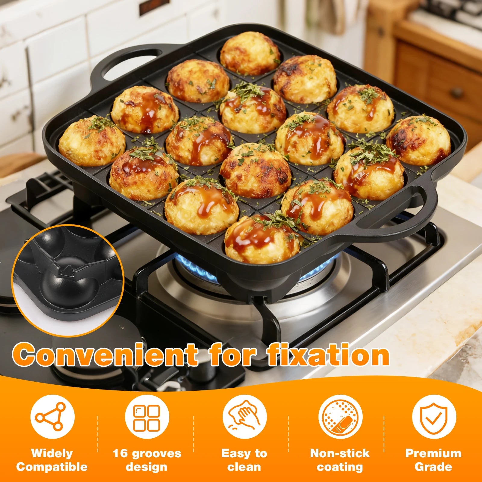 Takoyaki Pan — 16 Hole