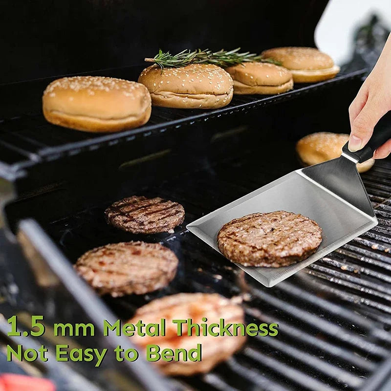Stainless Steel Grill Spatula with Cutting Edge