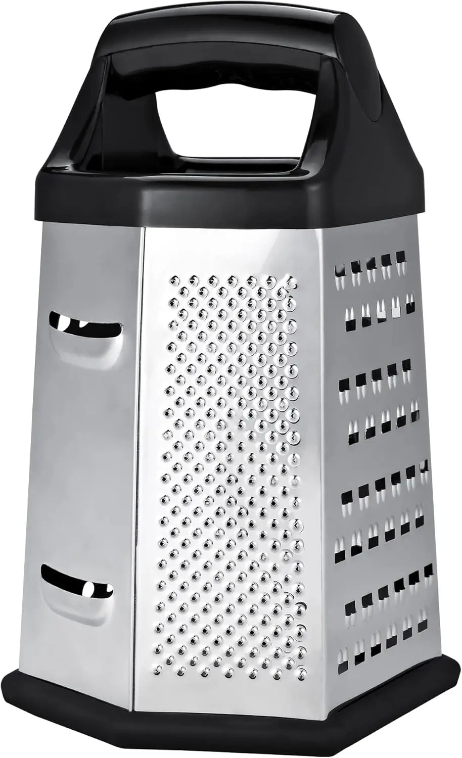 6-Sided Stainless Steel Box Grater – Multi-Function Cheese, Vegetable & Potato Grater, Slicer & Zester – Great for Cheese, Carrots & Nutmeg