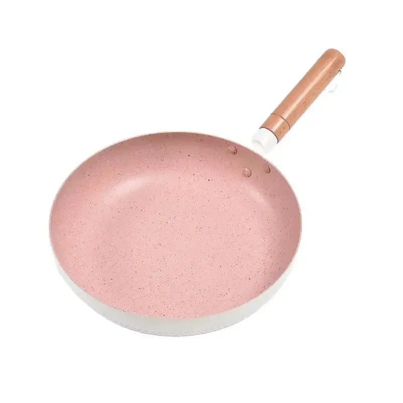 Pink Non-Stick Frying Pan – Available in 20cm, 24cm, 26cm, Skillet for Searing, Sautéing, Steak, Eggs, Pancakes, Crepes, Stir-Frying & Daily Cooking – Heat-Resistant Handle – Compatible with Gas & Induction Cookers Pink