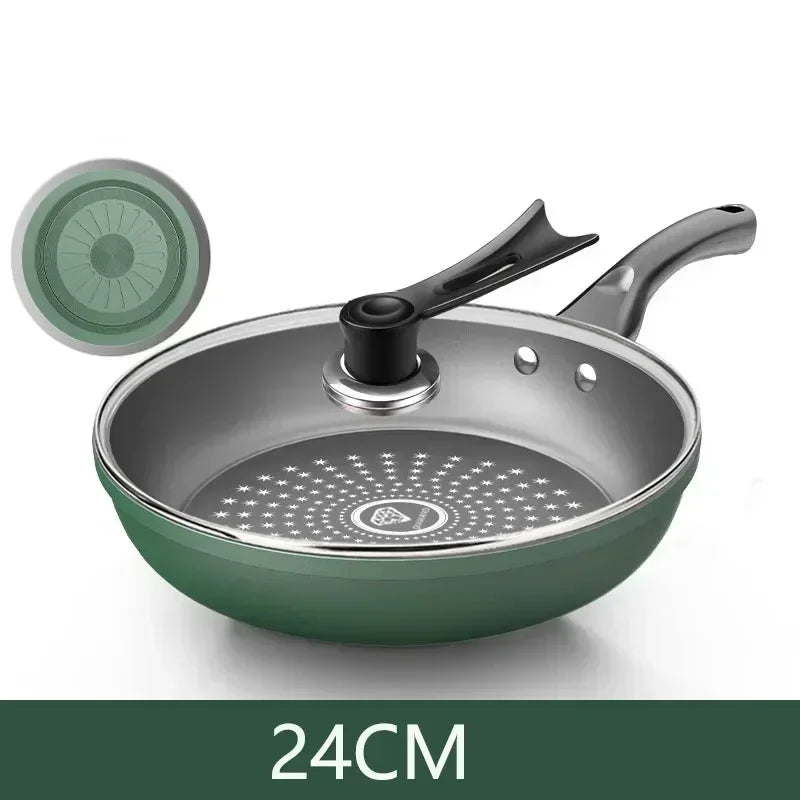 Non-Stick Frying Pan with or without Lid – Low-Smoke Ceramic Coated Skillet for Gas & Induction – Perfect for Eggs, Stir-Fries & Everyday Cooking – Available in 24cm & 26cm