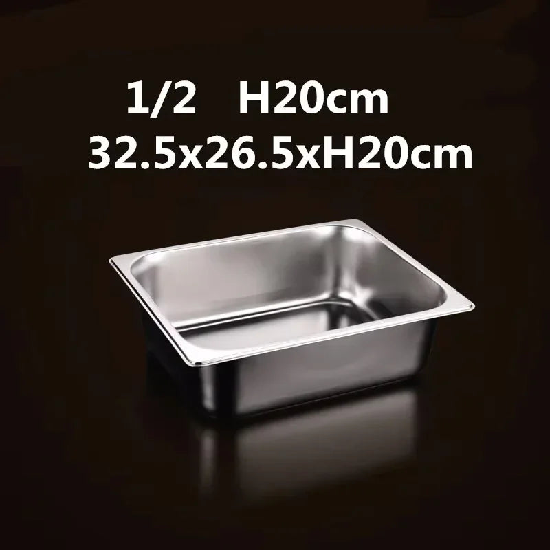 304 Stainless Steel Gastronorm Food Pan – GN Chafing & Buffet Container, Available in 1/9, 1/6, 1/4, 1/3 & 1/2 Sizes with Multiple Depths & Matching Lids