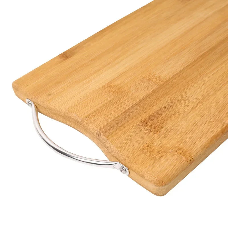 Reversible Double-Sided Bamboo Cutting Board with Stainless Steel Handle – Durable, Stylish, Hygienic & Easy-to-Store Multi-Purpose Chopping Board for Daily Food Prep – Available in 6 Sizes