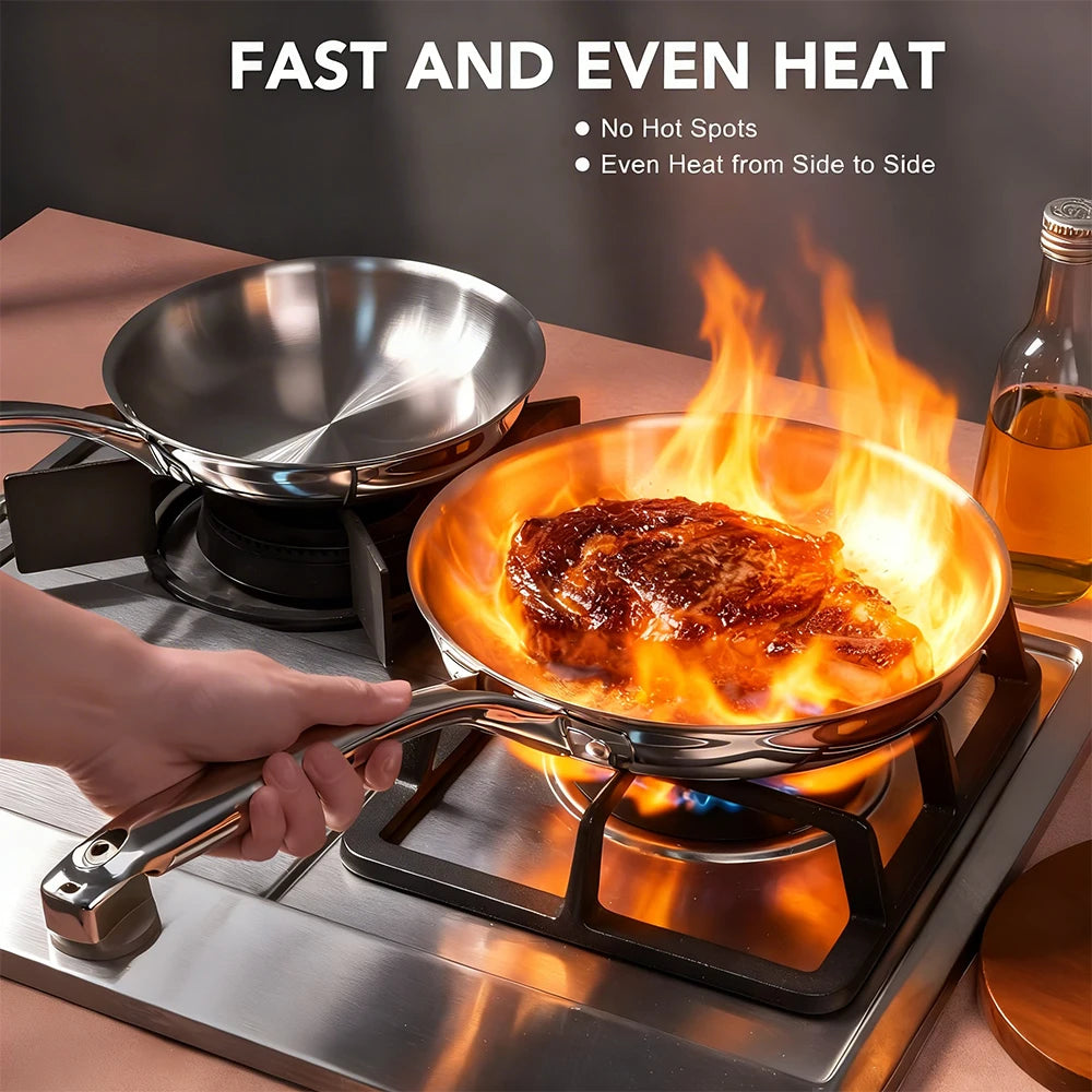 Tri-Ply Stainless Steel Frying Pan 20cm