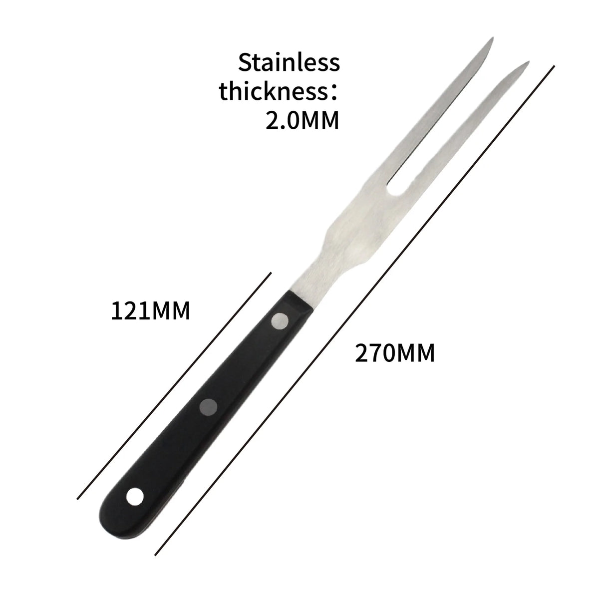 Stainless Steel Meat Carving Fork with Long Handle – Sharp Prong Grill & Serving Fork – Best for Carving Chicken, Turkey & Beef