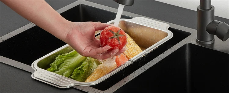 Expandable Sink Colander & Dish Drying Rack