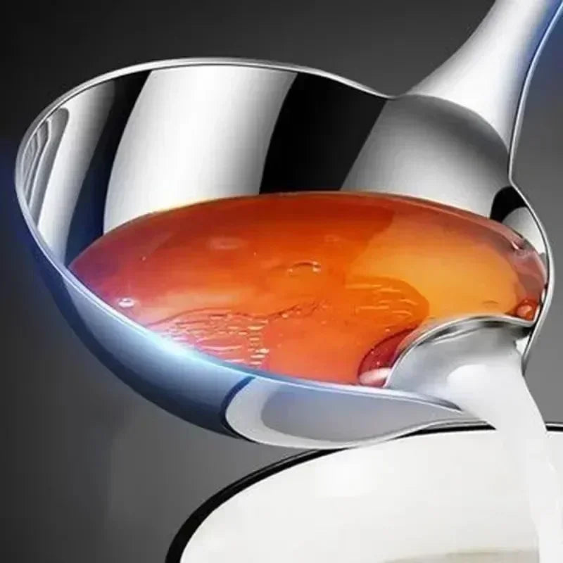 Stainless Steel Fat Separator Spoon – Gravy & Soup Oil Skimmer with Pouring Spout – Great for Skimming Stock, Stews & Sauces – Available in 1 Piece & 2 Pieces