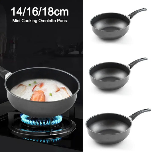 Long Handle Mini Cast Iron Pan – Uncoated One-Piece Egg Fryer & Omelette Pan – Perfect for Frying & Stir-Frying – Available in 14cm, 16cm & 18cm