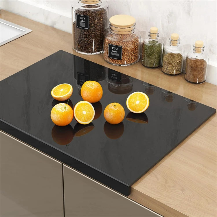 Acrylic Cutting Board with Lip and Non-Slip Base black