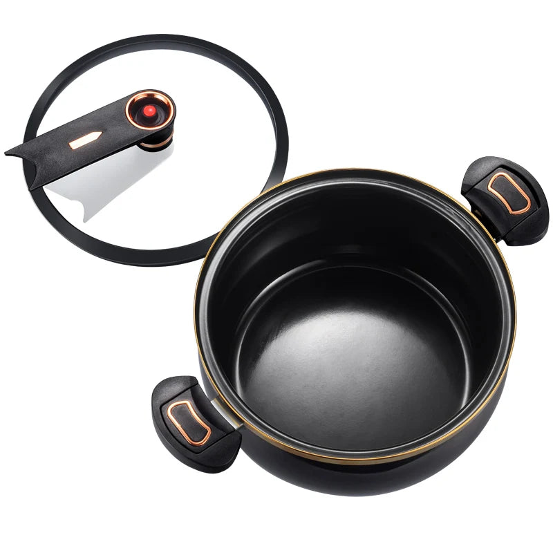 Mini Pressure Cooker with Locking Lid & Steam Exhaust Valve – Non-Stick Multipurpose 7L Capacity (26cm) Cooking Pot for Fast Cooking of Stews, Curries, Soups & One-Pot Meals – Available in Black, Orange, White & Sky Blue