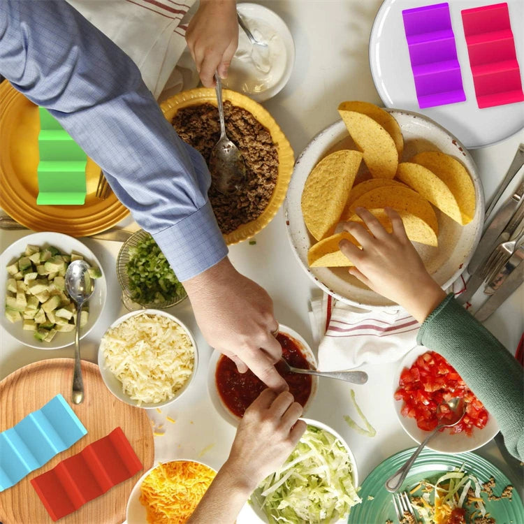 Set of 6 Colourful Taco Holder Stands – Large Taco Trays for 2 or 3 Tacos Each – Perfect for Taco Nights & Family Meals