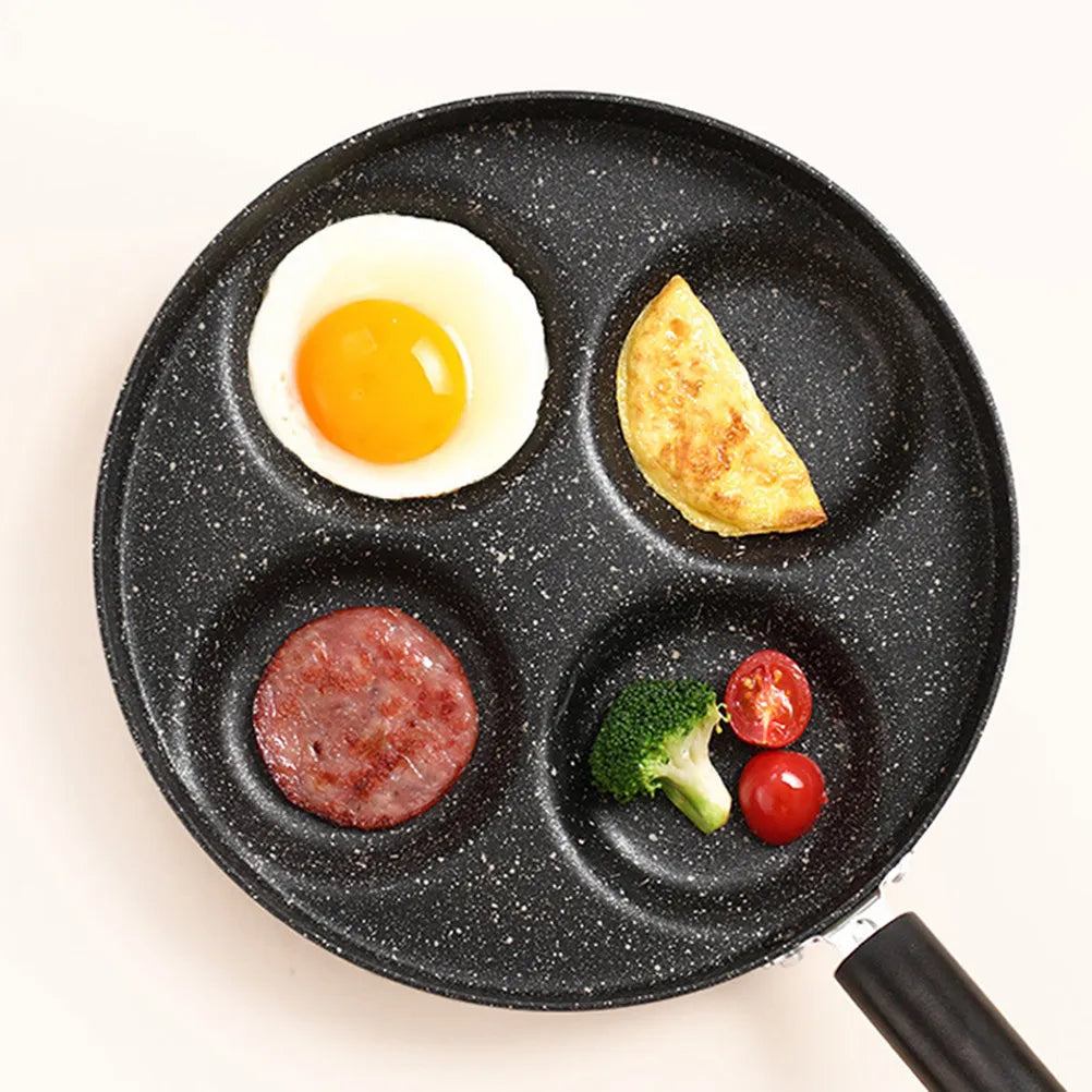 4 Cup Egg Frying Pan with Bakelite Handle – Non-Stick Steel Breakfast Griddle – Great for Mini Pancakes, Sliders & Fried Eggs
