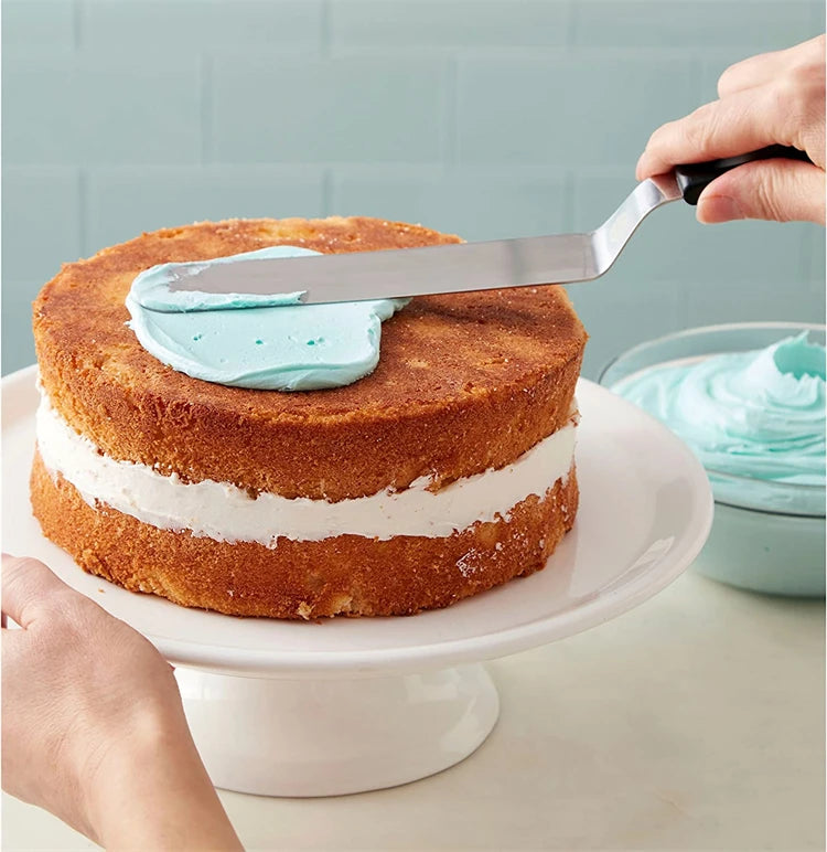 Stainless Steel Offset Icing Spatula – Cake Decorating & Frosting Palette Knife – Ideal for Smoothing Buttercream & Spreading Icing – Available in 6 Inch, 8 Inch & 10 Inch